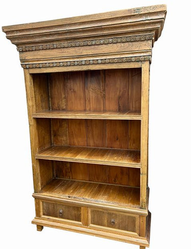 Indonesian Carved Teak Bookcase