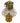 Round glass lantern in brass cage w/ handle, 11.5" h, 8.25" diam.
