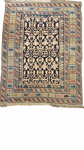 Antique Shirvan Prayer Rug 4'7"x3.7"