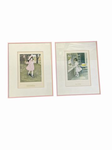 Pair of VTG prints, Queen of Hearts, Little Bo Peep, 15.5x12.5