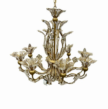 Schonbek Rivendell handmade Venetian-style 8-arm goldtone & Swarovski crystal