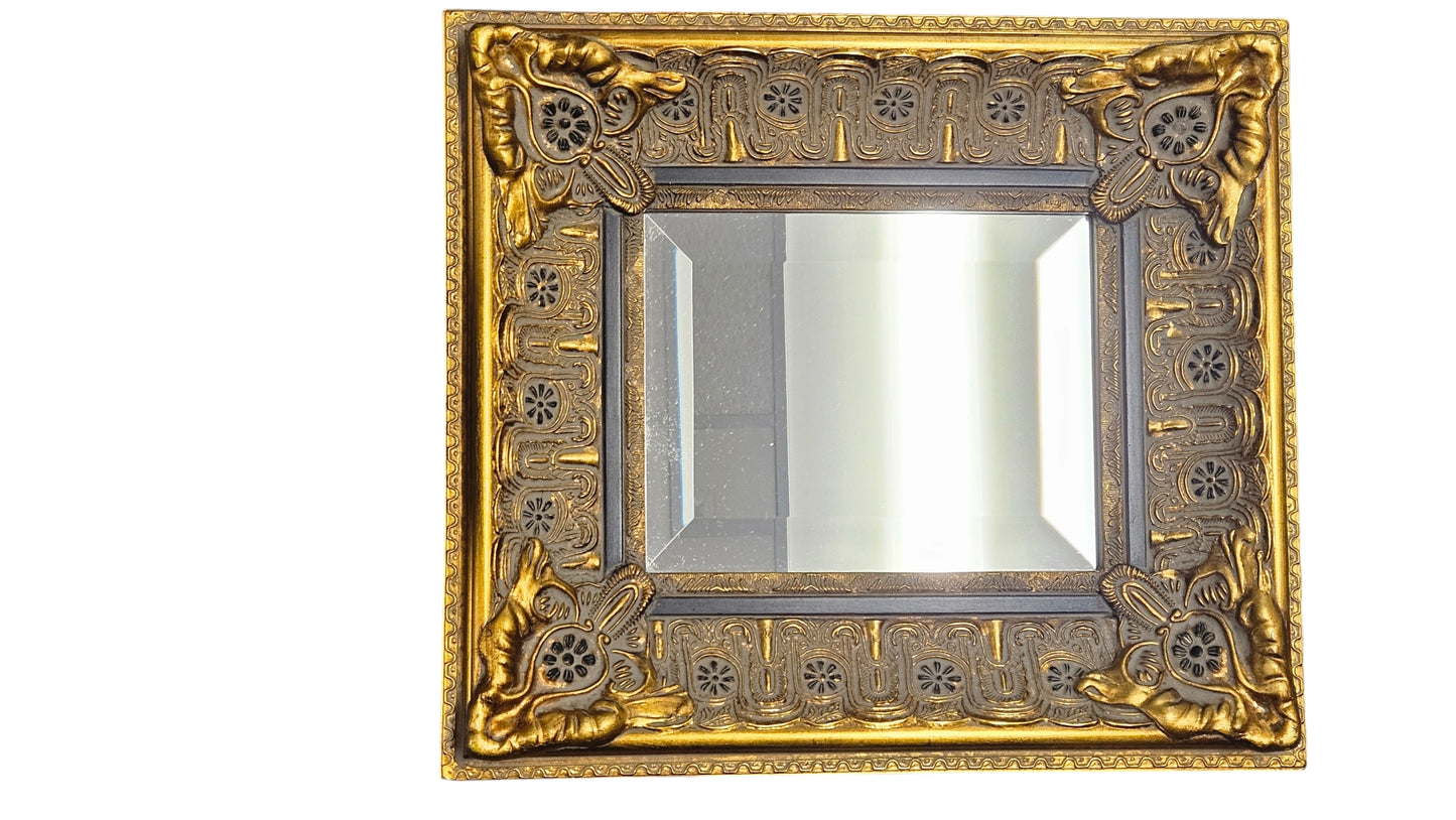 Heavily Gilt Traditional Wood Frame Mirror 18x16"