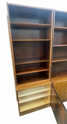 MCM Poul Hundevad brazilian rosewood wall unit w/ birch interior 77H 27.75W 17D