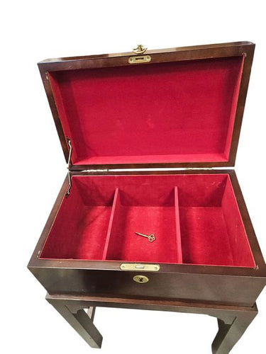 Wood Reproduction Brandy Keeper Box on Stand w key 29"h x 10"d x 16"w