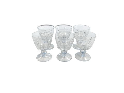 SET - 6 Stuart Crystal Glasses, 3.5"x3"