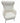 Modern white chenille highback accent chair, 41" h, 28" w, 20" d