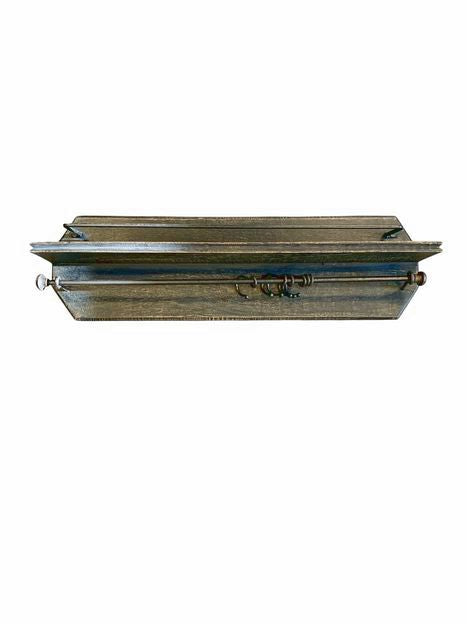 French Shelf w Hooks/Towel Bar 24"Lx8"H