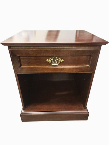 Wood Mahogany-Tone Nightstand, One Drawer 26"h x 18'd x 22"w