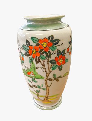 Vintage Japanese porcelain vase, 7.5" h