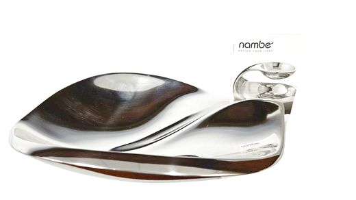 Nambe, Leaf Shaped  Serving Dish 10"L x 2"H