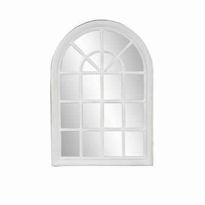 White Washed, Arched Panel Mirror  29"W x 1"D x 41"H