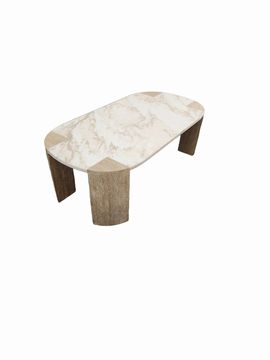 Mahoe Oval Coffee Table, Marble, 50"W x 25"D x16"H