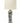 Handpainted tall pottery iris-motif lamp w/ beige drum shade, 28.75" h