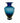 Indigo Blue Blue/Clear Urn Shape Vase 9.5" x 5"dia