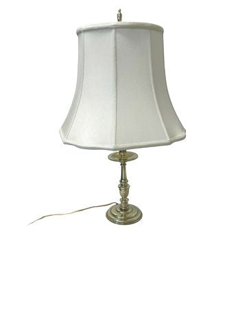 VTG double bulb brass candlestick-style table lamp, 28"H