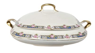 French Limoge- Covered Serving Dish 8"x11"