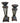 PAIR of bronze-colored pillar candleholders, 12" & 10" h