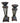 PAIR of bronze-colored pillar candleholders, 12" & 10" h