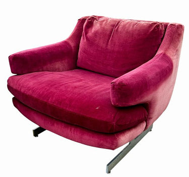 Pair Milo Baughman Style Directional Lounge Chairs Made for Flair Furniture