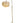 Brushed Goldtone Arch Floor Lamp, Feather Shade 65"h