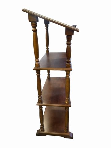 Mahogany 3-tier bookstand w/tilted top, 39H. 22.25W. 13D