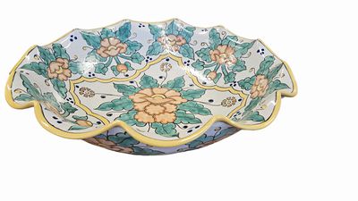 Scalloped Round Uriarte Talavera Bowl 20"x7"