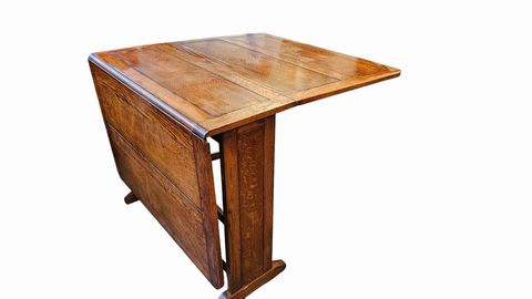 Antique Mission-style Dropleaf Table, 6'open