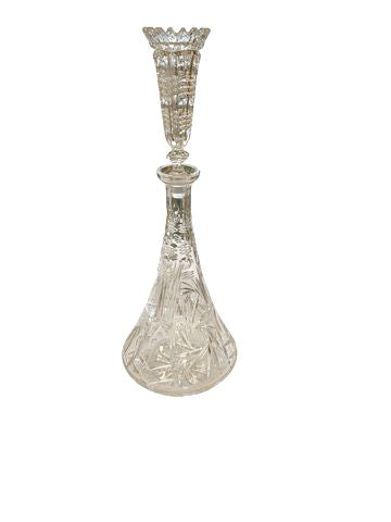 Cut Crystal  Decanter w/Bottle Stopper 21"H x 9"Diam