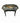 Vtg hand painted floral tray top-style accent table, 18.25Hx29wx22.5D