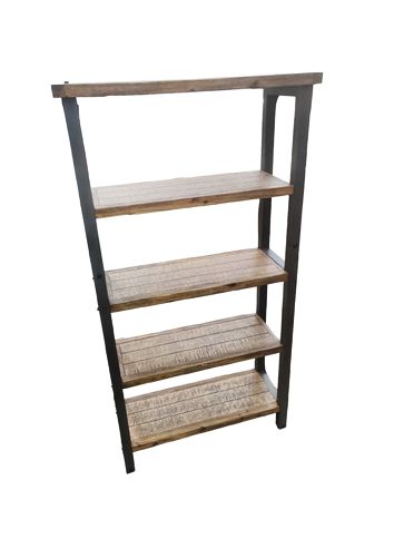 Rustic Wooden Book Shelf w/ Black Accents 68"x34"x13"