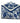 Blue/white ceramic envelope wall pocket, 9" h, 9.5" w, 2.25" d