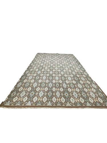 Arhaus Wool Woven Rug, Pale Blues / Neutrals 9 X 12'