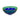 Blue/Green Handblown Glass  Bowl, Yellow Rim 9.5 dia