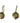 Pair 14k Yellow Gold & White Sapphire Stud Earrings, 2.6 g