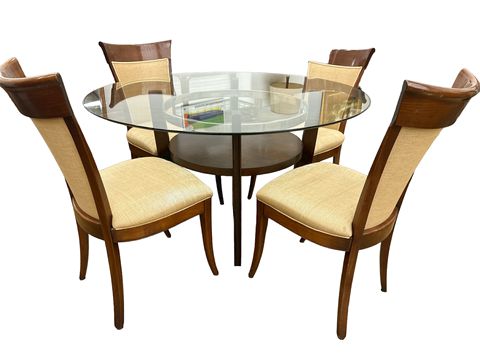 Contemporary Glass Top Dining Table (chairs not included )