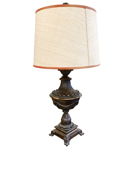 Trad. Table Brass tone Metal Lamp 35Hx16Dia"