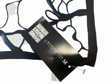Met. Museum of Art Tiffany White Magnolia oblong silk scarf, 72" l, 18" w
