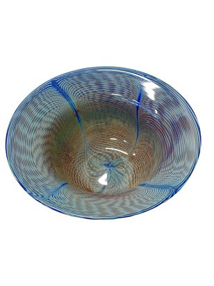 Kit Karhler & Michael David Hand Blown Glass Bowl 4.5"x10"