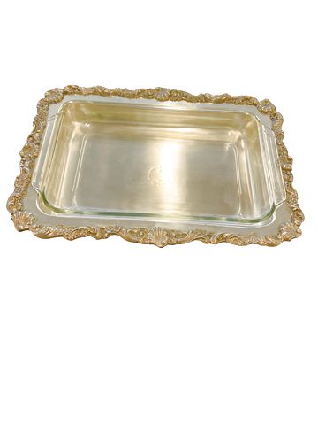 Open Rectangular Silverplate Chafing Dish w/Insert 18"x13"