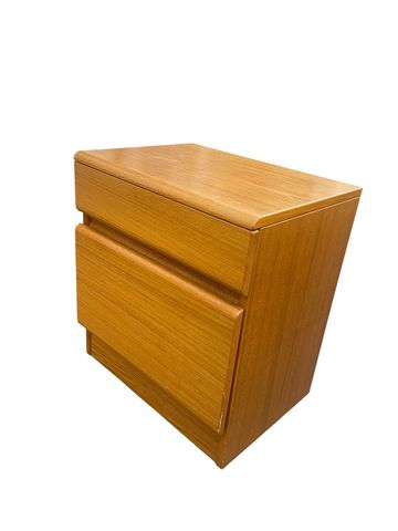 Teak 1-drawer 1-door nightstand, 22H. 20W. 15D.