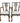 PAIR of Chippendale Dining chairs w/arms & upholstered seat,38H. 24W. 21D