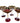 Set of 4 Wine Red/Clear Glass Coupes/Deserts 9"h