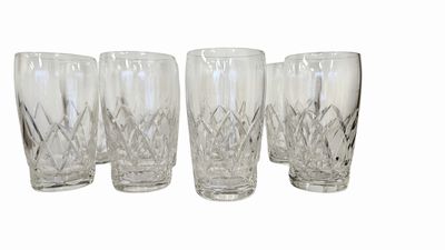 Set Of 10 Cut Crystal Water Glasses 4" x 2"