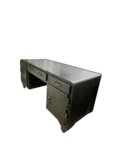 Restoration Hardware steel desk, 30.5H 68W 28D