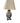 Chinese famille rose porcelain vase lamp w/ beige shade, 28.75"