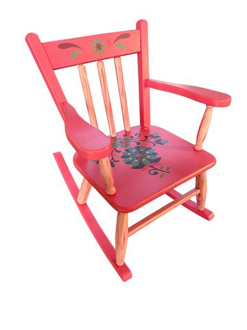 Painted child's rocking chair, pink, 17x22x21