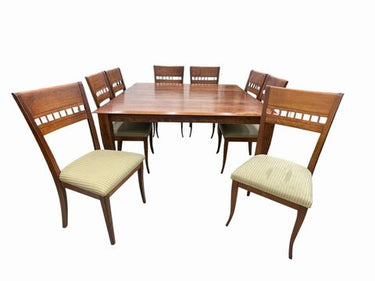 DINEC dining table w/ 8 chairs, 30.25H.60W.60D./39H.18.5W.20D