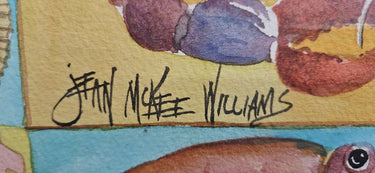 Known Artist, Jean McKee Williams Sea Creature Watercolor 16"w x 20"L
