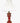 Vintage Bohemian etched cranberry glass lamp w/ white shade, 25.5" h