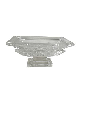 Art Deco Style Cut Crystal Footed Bowl 5" X 10.5"